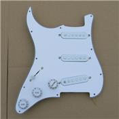 PICKGUARD STRAT SSS BLANC PRE-ASSEMBLE GAUCHER