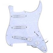 PICKGUARD STRAT SSS STACKED WHITE PEARL PRE-ASSEMBLE