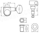 MECANIQUES 6L TYPE FENDER AM 2 PIN CHROME