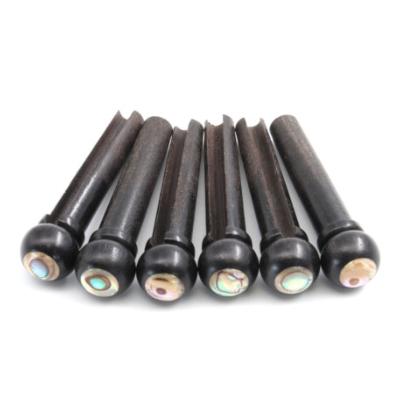 6 CHEVILLES GUITARE BOIS EBENE POINT ABALONE 5,3mm