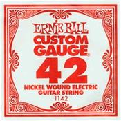 6 CORDES A L'UNITE ERNIE BALL SLINKY GAUGE 42 CORDE FILEE