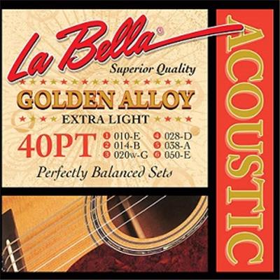 CORDES ACOUSTIQUE LA BELLA 40PT GOLDEN ALLOY 10-50