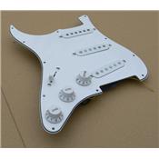 PICKGUARD STRAT SSS BLANC PRE-ASSEMBLE GAUCHER