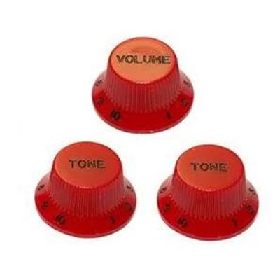 3 KNOBS FOR STRAT RED 6mm SIZE