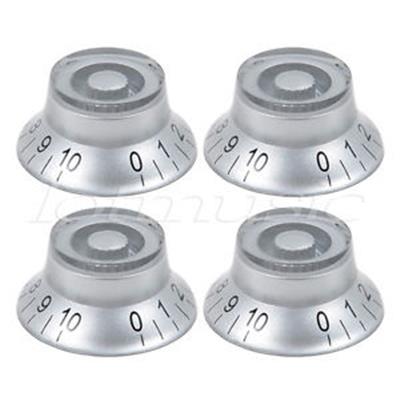 4 Silver Bell Tophat Knobs metric