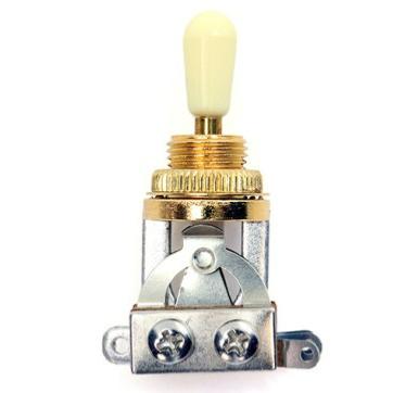 SELECTEUR TOGGLE SWITCH 3P DORE EMBOUT IVOIRE IMPORT 3.3mm