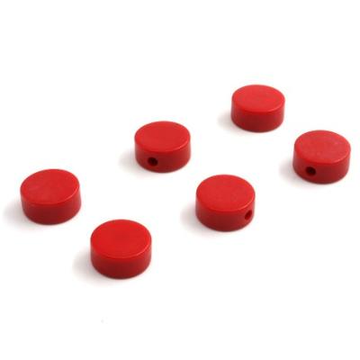 6 BOUTONS ROND ROUGE TAGADA 6.3x13.5mm
