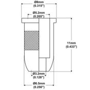 6 FERRULES GUITARE NOIRES 6,5mm