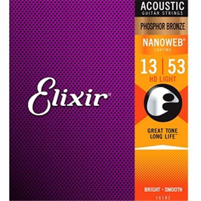 ELIXIR 16182 NANOWEB PHOSPHOR BRONZE 13-53