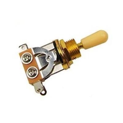 SELECTEUR TOGGLE SWITCH 3P DORE EMBOUT IVOIRE IMPORT 3.8mm