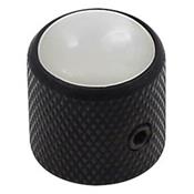 1 BOUTON DOME NOIR TOP WHITE PEARL 6mm