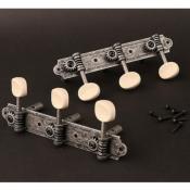 MECANIQUES ROYALL ANTIQUE SILVER TETE AJOUREE BOUTONS BEAN