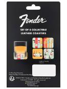 6 DESSOUS DE VERRE FENDER CUIR STRATOCASTER