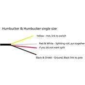 HUMBUCKER BLACK NECK PICKUP CERAMIC 4 CONDUCTORS