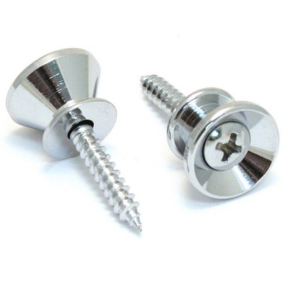 2 ATTACHE-COURROIE CHROME FORME VINTAGE