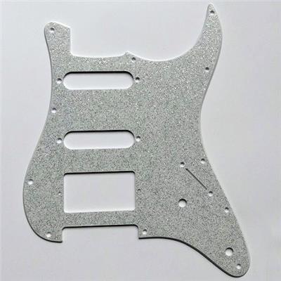 PICKGUARD STRAT SSH ARGENT PAILLETE HUMBUCKER AVEC CAPOT