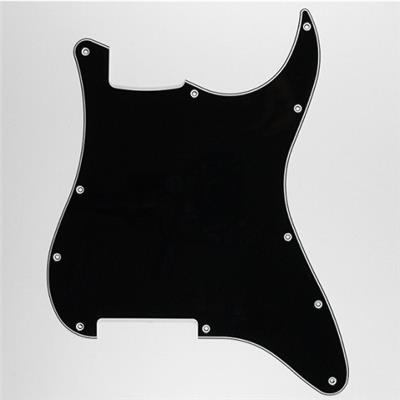 PICKGUARD STRAT NON PERCE 11 TROUS NOIR 3 PLIS HOSCO