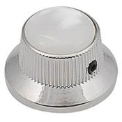 1 BOUTON STRAT METAL NICKEL TOP PEARLOID 6mm