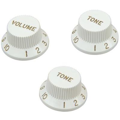 3 BOUTONS STRAT BLANCS DELUXE