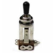 SELECTEUR TOGGLE 3P LONG DROIT NICKEL EMBOUT NOIR