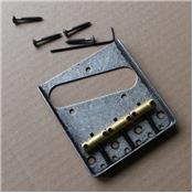 CHEVALET TELE VINTAGE ANTIQUE SILVER 3 PONTETS GROOVED