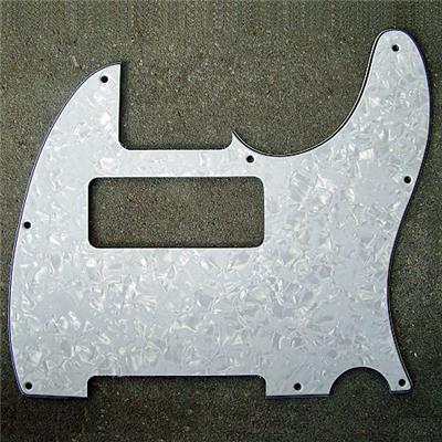 PICKGUARD TELECASTER P90 ROUTING 8 HOLES 4 PLY WHITE PEARL