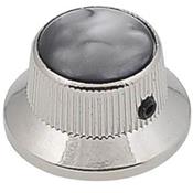 1 BOUTON STRAT NICKEL TOP BLACK PEARL 6mm