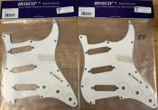 PICKGUARD STRAT SSS 11 TROUS RELIC AGED WHITE 3 PLIS