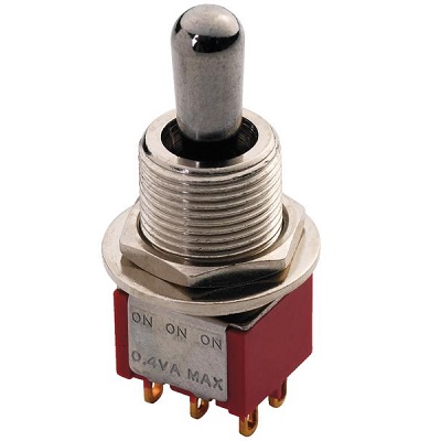 MINI SWITCH GROS FORMAT ON/ON/ON MEC 6 PINS CHROME