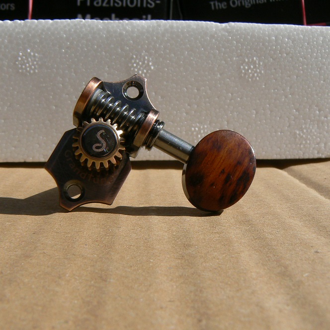 SCHALLER GRANDTUNE 3x3 VINTAGE COPPER BUTTONS SNAKEWOOD SLOTTED HEAD