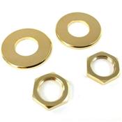 2 RONDELLES ET ECROUS ATTACHE-COURROIE SCHALLER DOREES