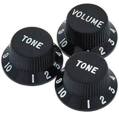 3 BOUTONS STRAT NOIRS FENDER