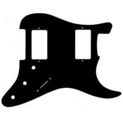 PICKGUARD STRAT HH NOIR 1 PLI AVEC CAPOTS SANS TROUS FIXATION