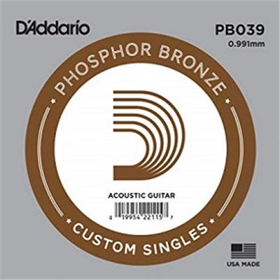 5 CORDES A L'UNITE D'ADDARIO FILEES PHOSPHOR BRONZE GAUGE 39