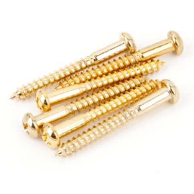 6 VIS CHEVALET GUITARE DOREES TETE RONDE