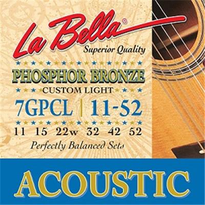 CORDES ACOUSTIQUE LA BELLA 7GPCL PHOSPHOR BRONZE 11-52
