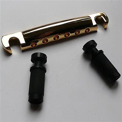 CORDIER TAILPIECE GOTOH GE101A ALUMINIUM DORE + RIVETS NOIRS