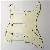 PICKGUARD STRAT SSS 11 TROUS RELIC AGED WHITE 3 PLIS