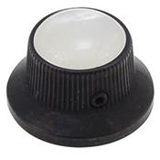 1 BOUTON STRAT METAL NOIR TOP PEARLOID 6mm