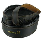 COURROIE SANDBERG CUIR MOLLETONNEE NOIRE STRAP 70mm XXL 165cm