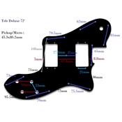PICKGUARD TELE DELUXE '72 NOIR 3 PLIS