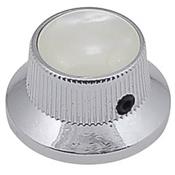 1 BOUTON STRAT METAL CHROME TOP PEARLOID 6mm