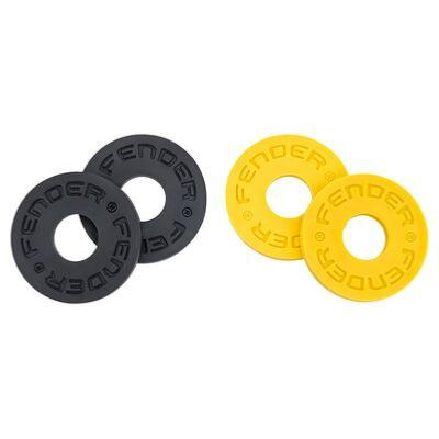 4 ATTACHE-COURROIE FENDER RUBBER NOIRES ET JAUNES