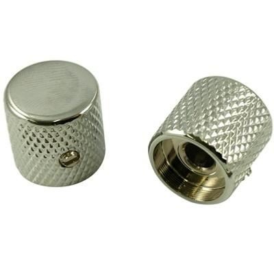 2 BOUTONS DOME PLAT ALUMINIUM CHROME US 18x18mm UNIVERSEL
