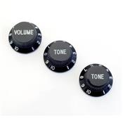 3 BOUTONS STRAT NOIRS DELUXE