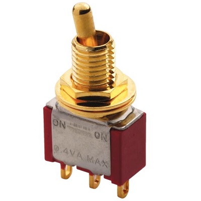 MINI SWITCH ON/ON 3 POLES DORE TIGE COURTE MEC