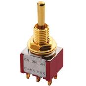 MINI SWITCH ON/ON/ON 6 POLES DORE TIGE RONDE MEC