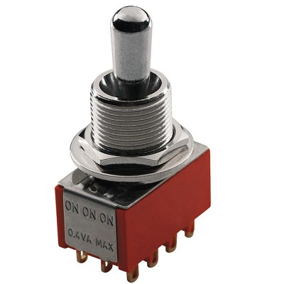 MINI SWITCH GROS FORMAT ON/ON/ON MEC 12 PINS CHROME