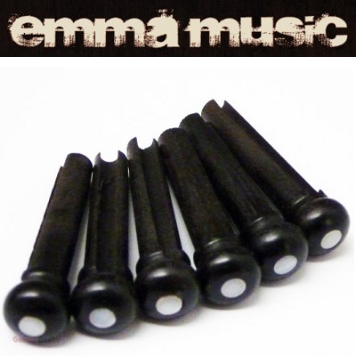 6 CHEVILLES GUITARE BOIS EBENE POINT MOP 5.3mm