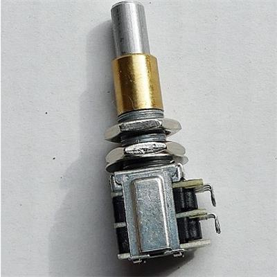 POTENTIOMETRE DUAL MINI DOUBLE ETAGE AUDIO 500K/500K SOLID SHAFT LAITON